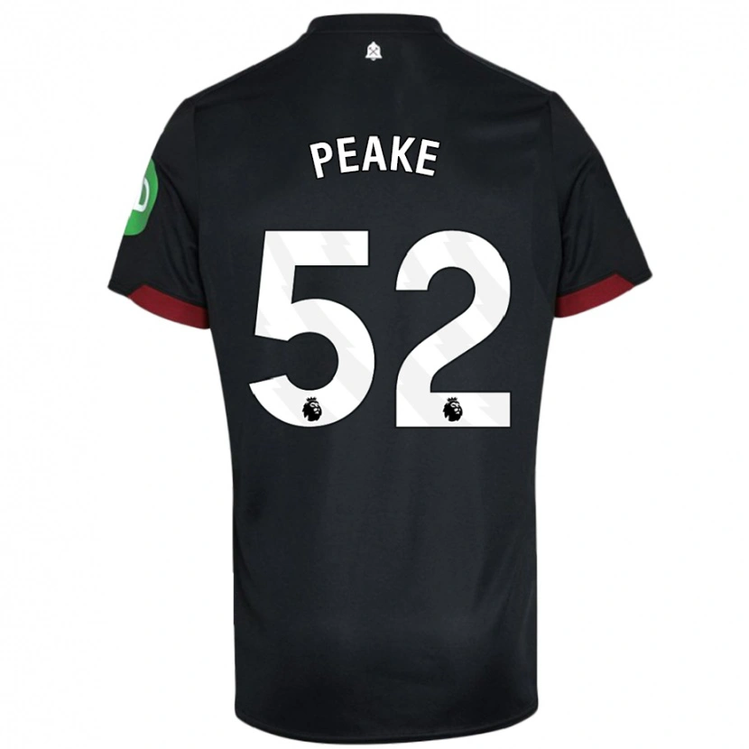 Danxen Dzieci Lennon Peake #52 Czarny Biały Wyjazdowa Koszulka 2024/25 Koszulki Klubowe