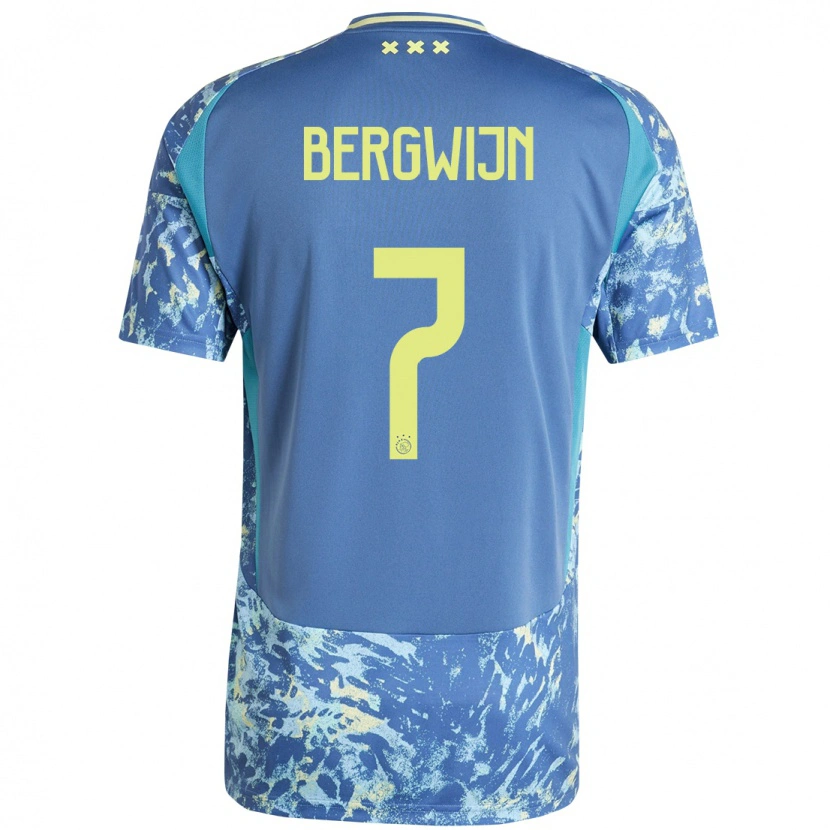Danxen Dzieci Steven Bergwijn #7 Szary Niebieski Żółty Wyjazdowa Koszulka 2024/25 Koszulki Klubowe