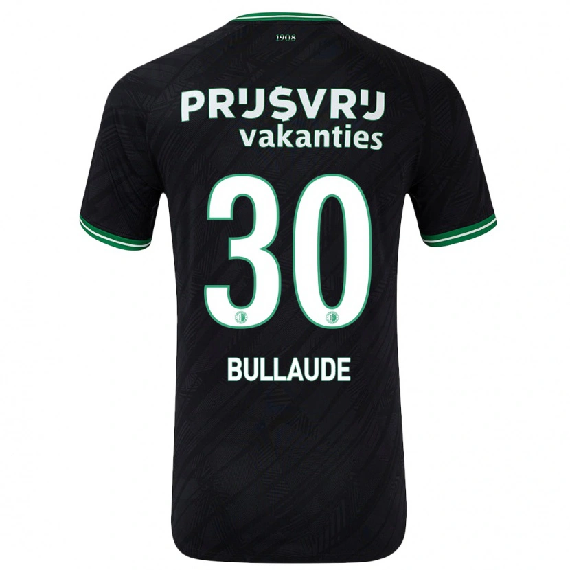 Danxen Dzieci Ezequiel Bullaude #30 Czarny Zielony Wyjazdowa Koszulka 2024/25 Koszulki Klubowe