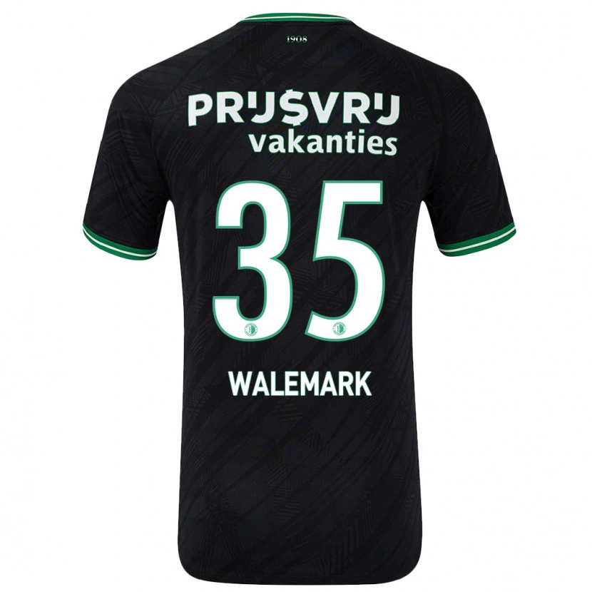 Danxen Dzieci Patrik Walemark #35 Czarny Zielony Wyjazdowa Koszulka 2024/25 Koszulki Klubowe