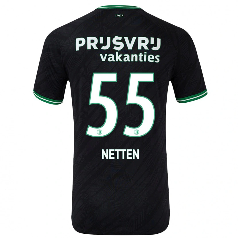 Danxen Dzieci Luc Netten #55 Czarny Zielony Wyjazdowa Koszulka 2024/25 Koszulki Klubowe