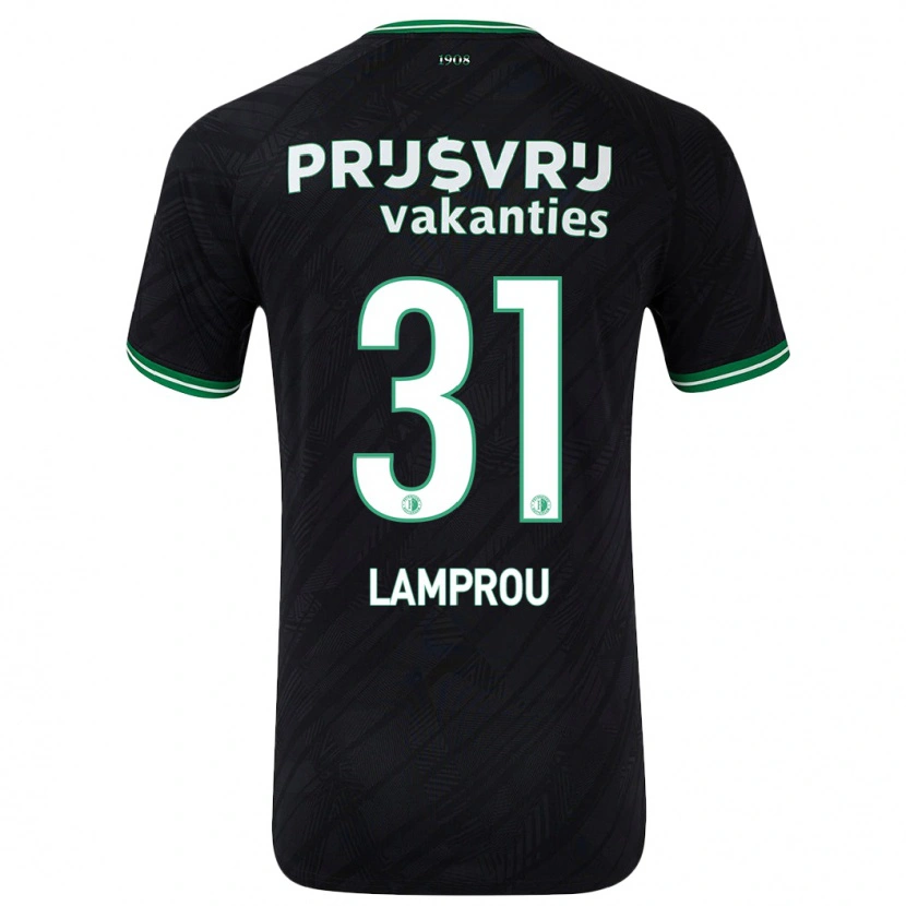 Danxen Dzieci Kostas Lamprou #31 Czarny Zielony Wyjazdowa Koszulka 2024/25 Koszulki Klubowe