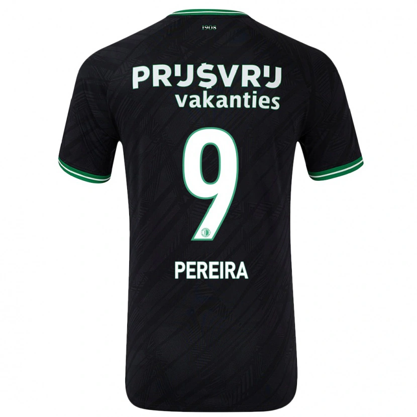 Danxen Dzieci Danilo Pereira #9 Czarny Zielony Wyjazdowa Koszulka 2024/25 Koszulki Klubowe