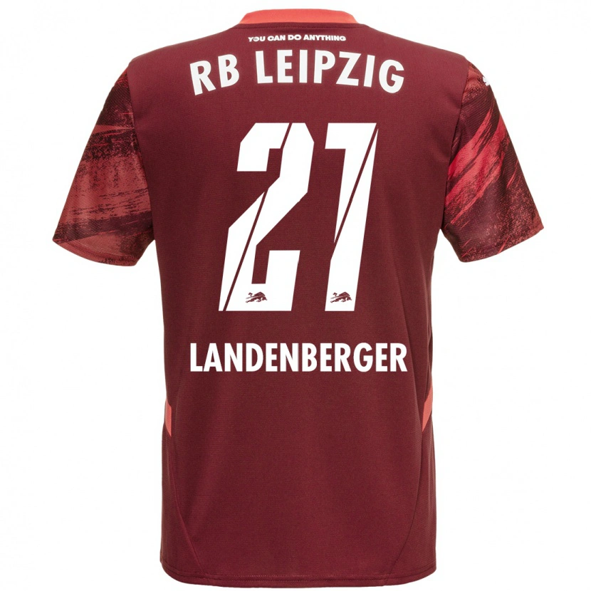 Danxen Dzieci Julia Landenberger #21 Burgundowy Wyjazdowa Koszulka 2024/25 Koszulki Klubowe