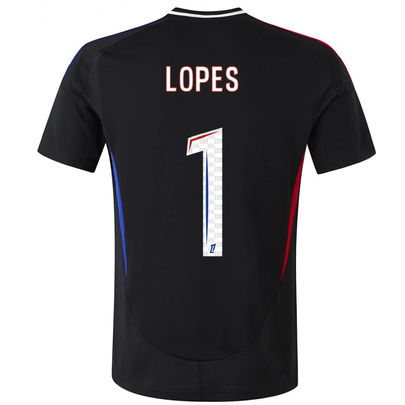 Danxen Dzieci Anthony Lopes #1 Czarny Wyjazdowa Koszulka 2024/25 Koszulki Klubowe