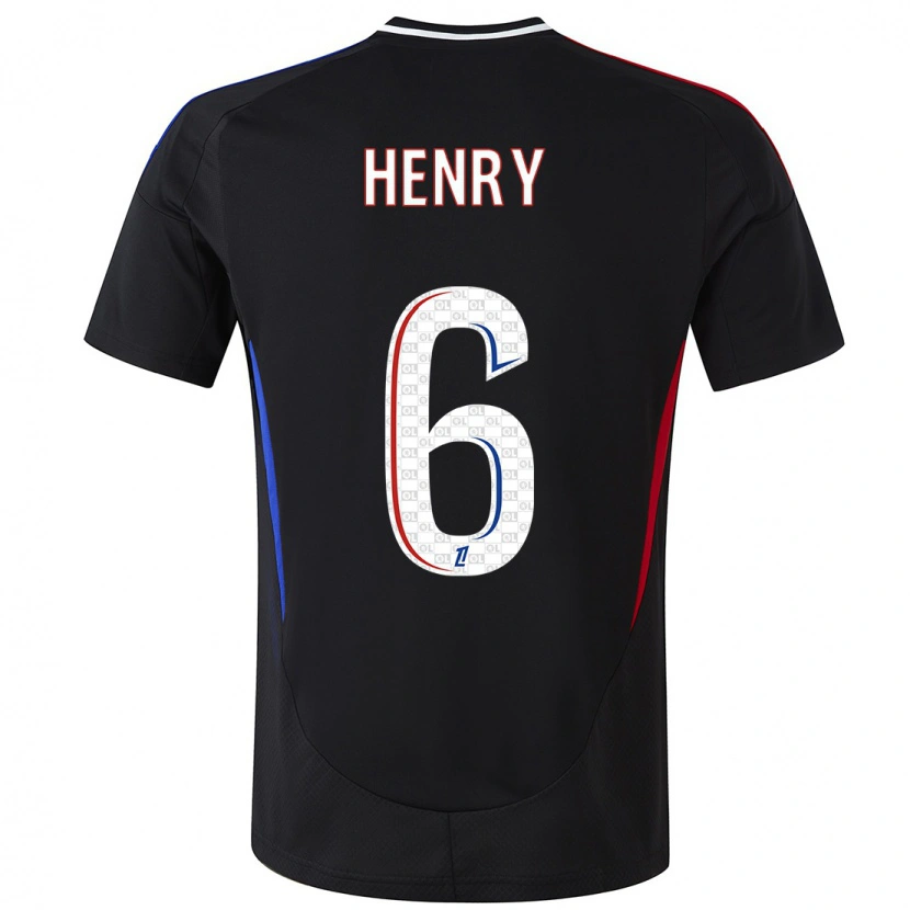 Danxen Dzieci Amandine Henry #6 Czarny Wyjazdowa Koszulka 2024/25 Koszulki Klubowe