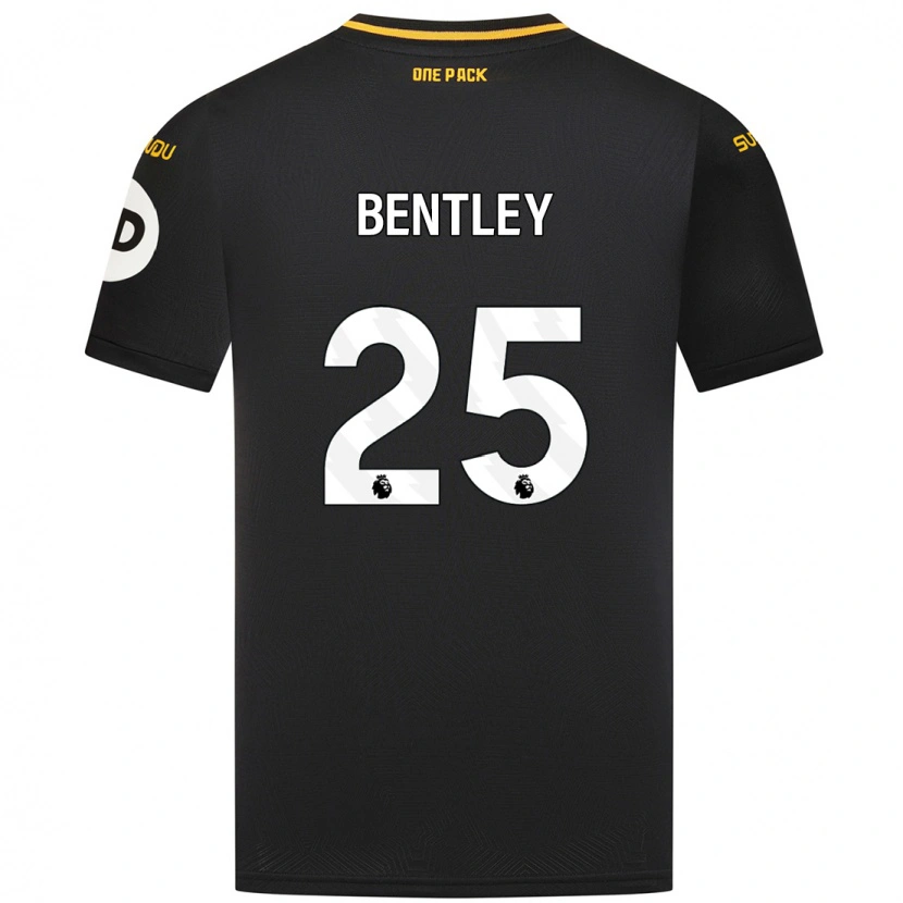 Danxen Dzieci Daniel Bentley #25 Czarny Wyjazdowa Koszulka 2024/25 Koszulki Klubowe