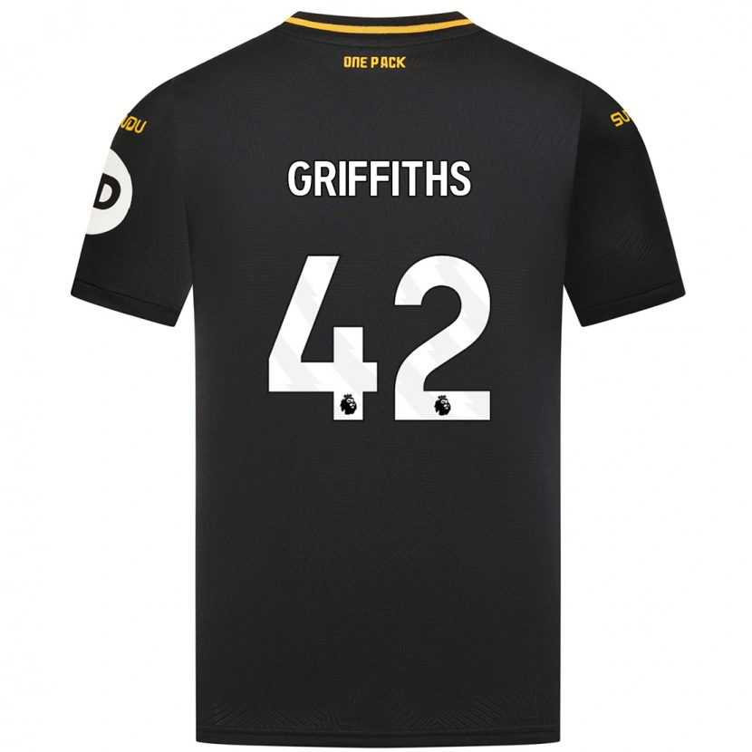 Danxen Dzieci Harvey Griffiths #42 Czarny Wyjazdowa Koszulka 2024/25 Koszulki Klubowe