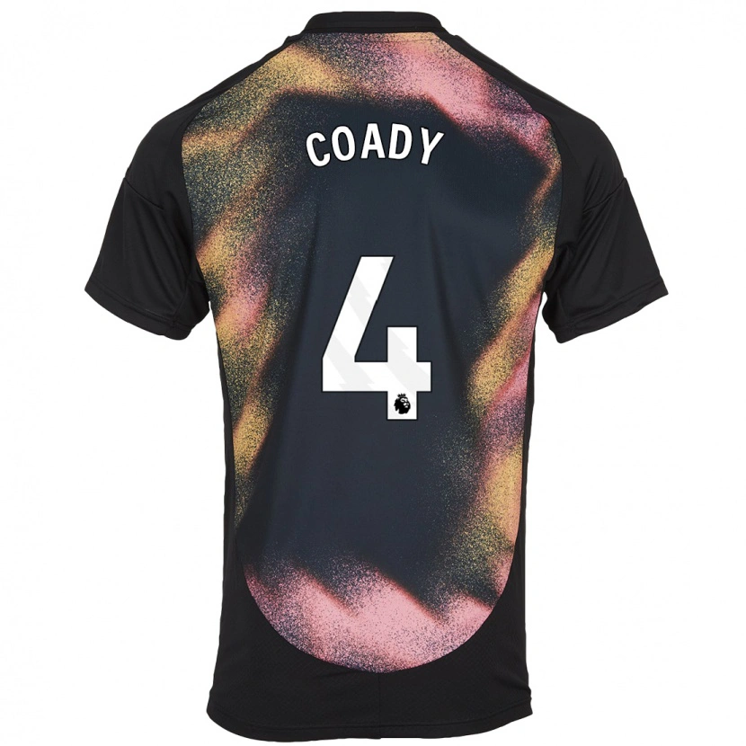 Danxen Dzieci Conor Coady #4 Czarny Biały Wyjazdowa Koszulka 2024/25 Koszulki Klubowe