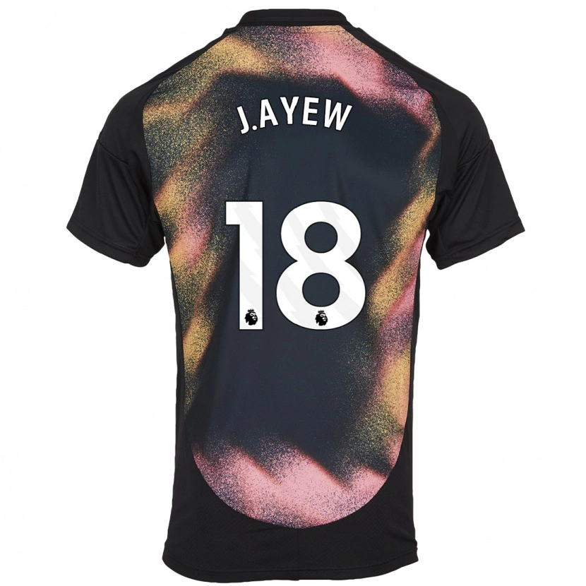 Danxen Dzieci Jordan Ayew #18 Czarny Biały Wyjazdowa Koszulka 2024/25 Koszulki Klubowe