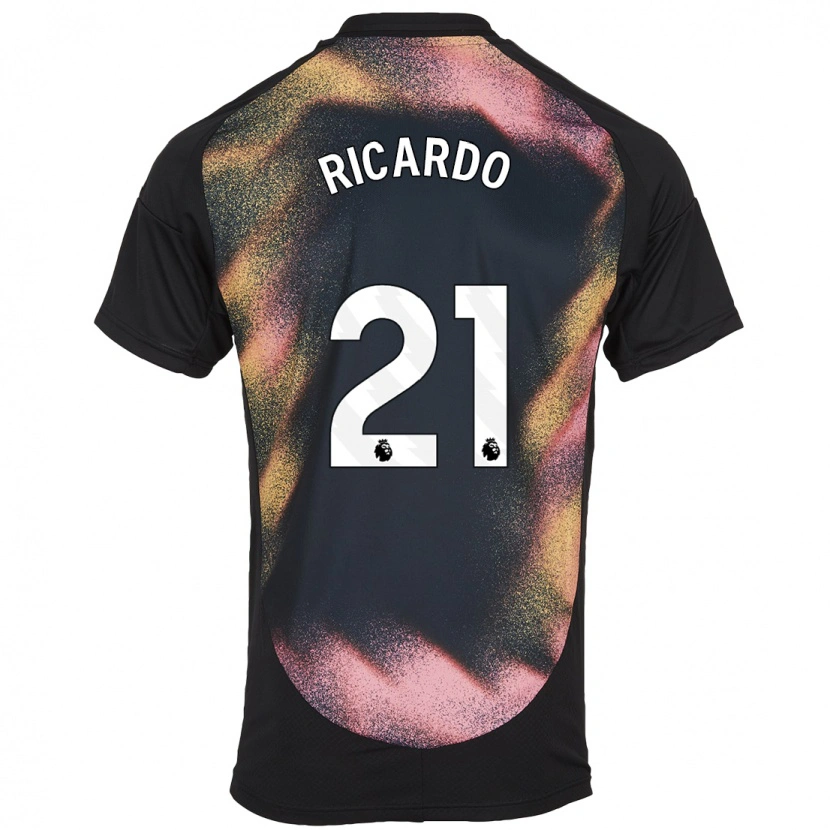 Danxen Dzieci Ricardo Pereira #21 Czarny Biały Wyjazdowa Koszulka 2024/25 Koszulki Klubowe