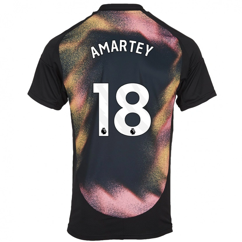 Danxen Dzieci Daniel Amartey #18 Czarny Biały Wyjazdowa Koszulka 2024/25 Koszulki Klubowe