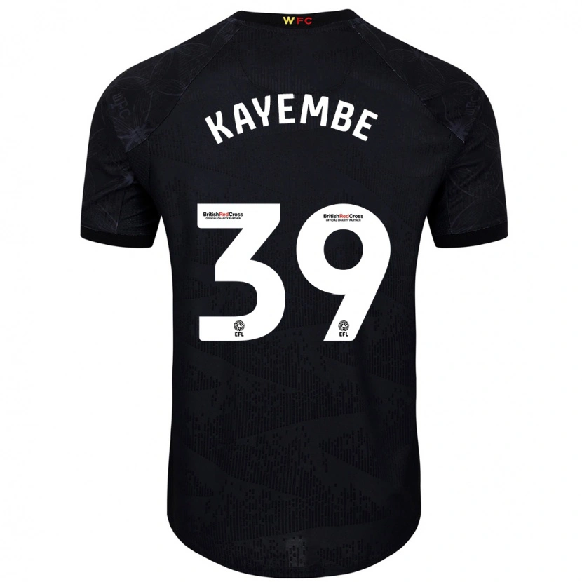 Danxen Dzieci Edo Kayembe #39 Czarny Biały Wyjazdowa Koszulka 2024/25 Koszulki Klubowe