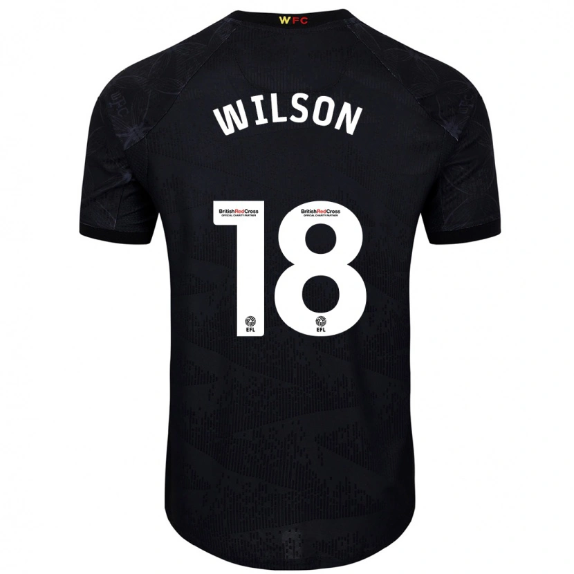 Danxen Dzieci Poppy Wilson #18 Czarny Biały Wyjazdowa Koszulka 2024/25 Koszulki Klubowe