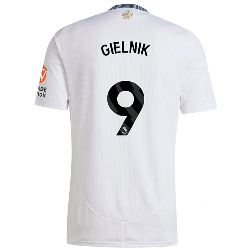 Danxen Dzieci Emily Gielnik #9 Biały Wyjazdowa Koszulka 2024/25 Koszulki Klubowe