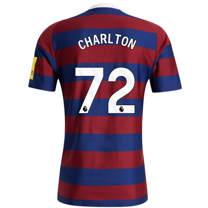 Danxen Dzieci Dylan Charlton #72 Bordowy Granatowy Wyjazdowa Koszulka 2024/25 Koszulki Klubowe