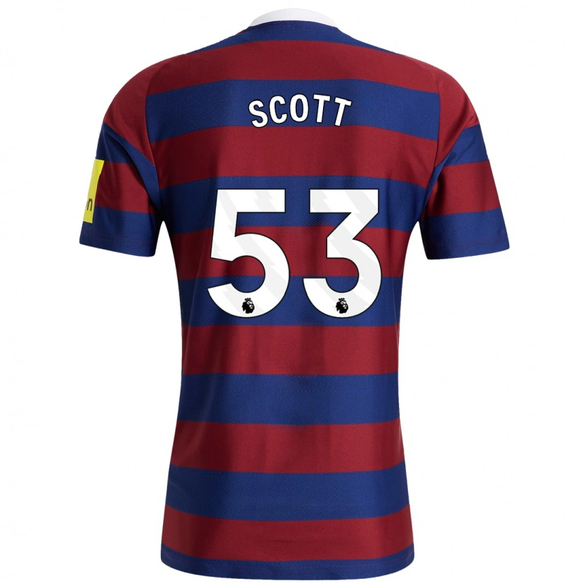 Danxen Dzieci Joshua Scott #53 Bordowy Granatowy Wyjazdowa Koszulka 2024/25 Koszulki Klubowe