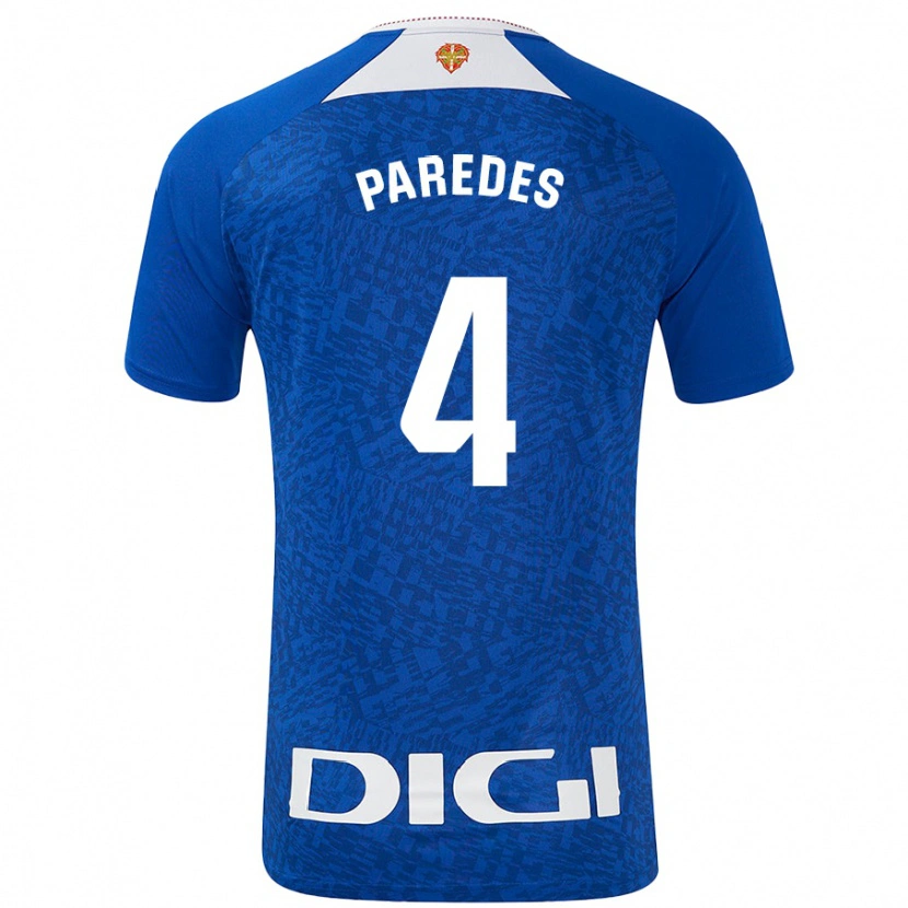Danxen Dzieci Aitor Paredes #4 Królewski Niebieski Wyjazdowa Koszulka 2024/25 Koszulki Klubowe