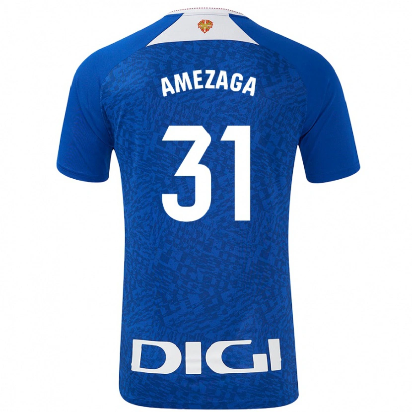 Danxen Dzieci Jone Amezaga #31 Królewski Niebieski Wyjazdowa Koszulka 2024/25 Koszulki Klubowe