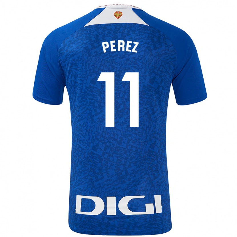 Danxen Dzieci Adrián Pérez #11 Królewski Niebieski Wyjazdowa Koszulka 2024/25 Koszulki Klubowe