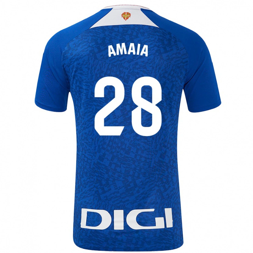 Danxen Dzieci Amaia Martinez De La Peña #28 Królewski Niebieski Wyjazdowa Koszulka 2024/25 Koszulki Klubowe
