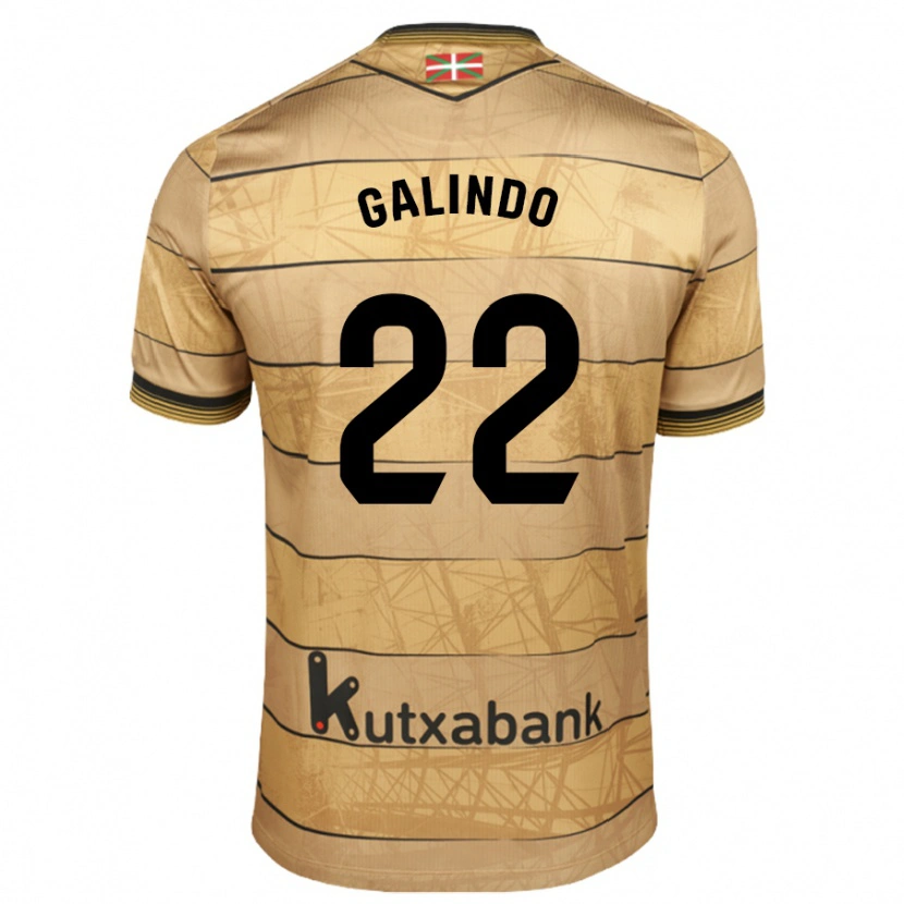 Danxen Dzieci Iker Galindo #22 Brązowy Wyjazdowa Koszulka 2024/25 Koszulki Klubowe
