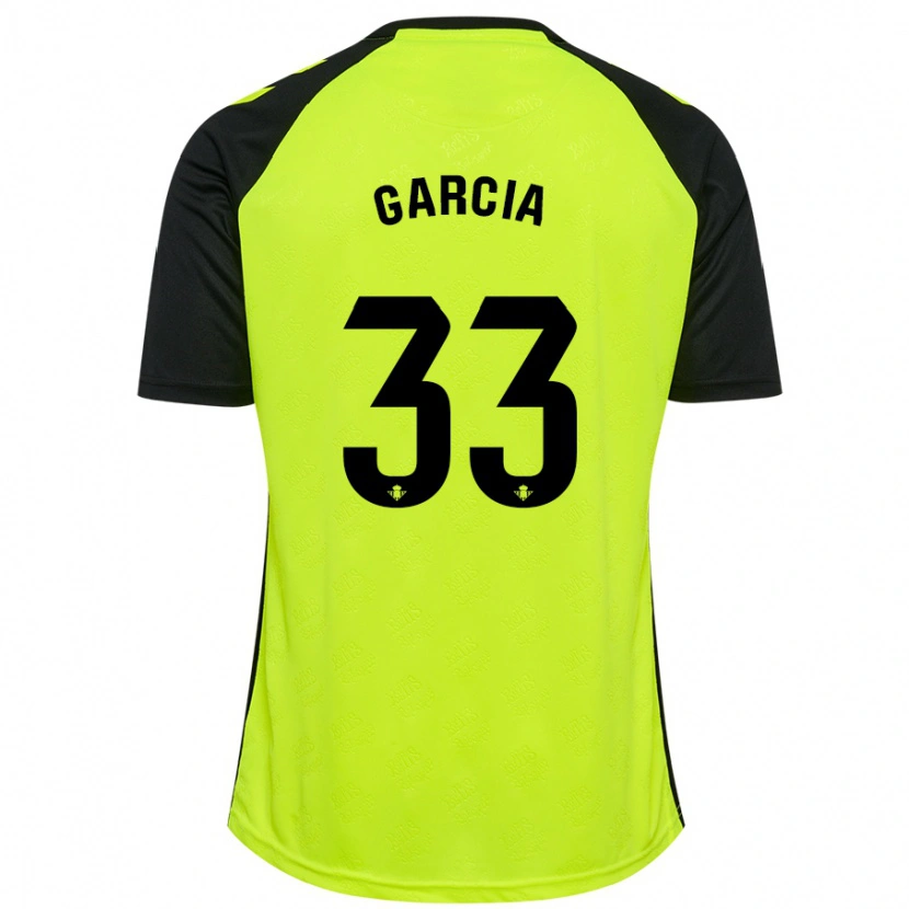 Danxen Dzieci Pablo García #33 Fluorescencyjny Żółty Czarny Wyjazdowa Koszulka 2024/25 Koszulki Klubowe