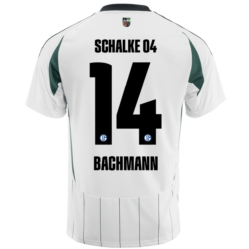 Danxen Dzieci Janik Bachmann #14 Biały Zielony Wyjazdowa Koszulka 2024/25 Koszulki Klubowe