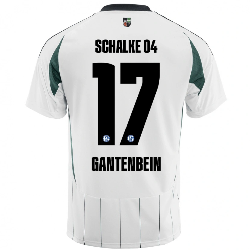 Danxen Dzieci Adrian Gantenbein #17 Biały Zielony Wyjazdowa Koszulka 2024/25 Koszulki Klubowe