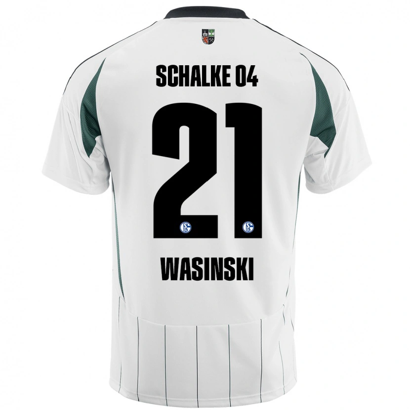 Danxen Dzieci Martin Wasinski #21 Biały Zielony Wyjazdowa Koszulka 2024/25 Koszulki Klubowe