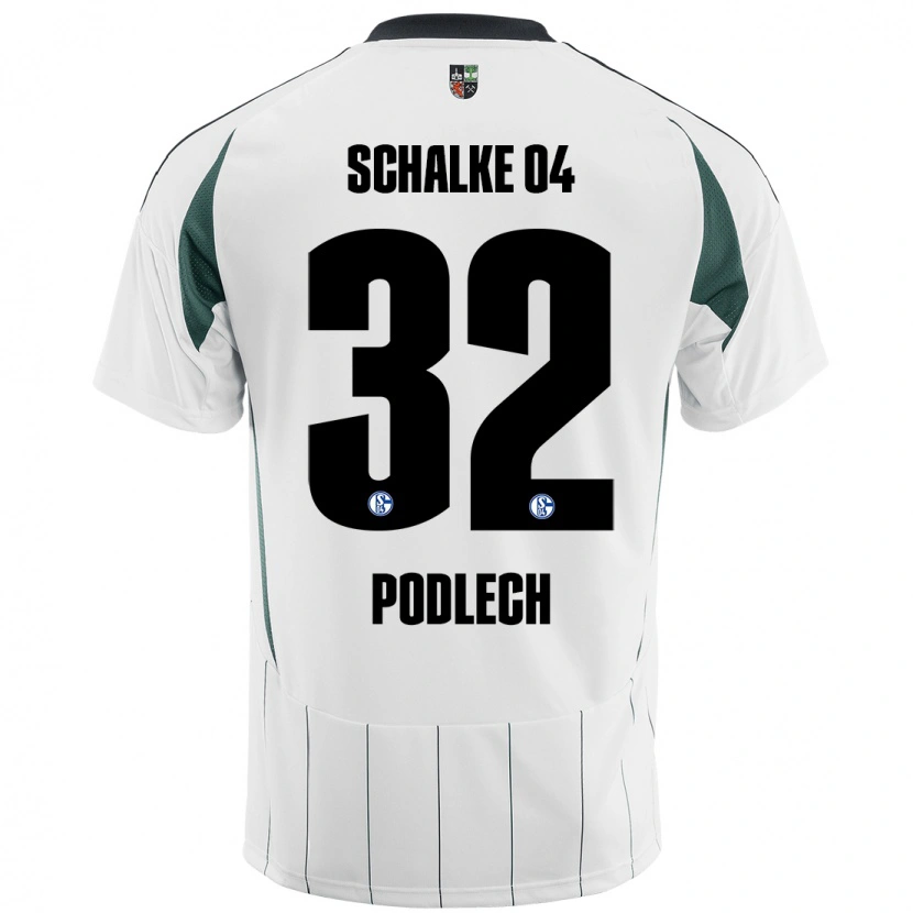 Danxen Dzieci Luca Podlech #32 Biały Zielony Wyjazdowa Koszulka 2024/25 Koszulki Klubowe