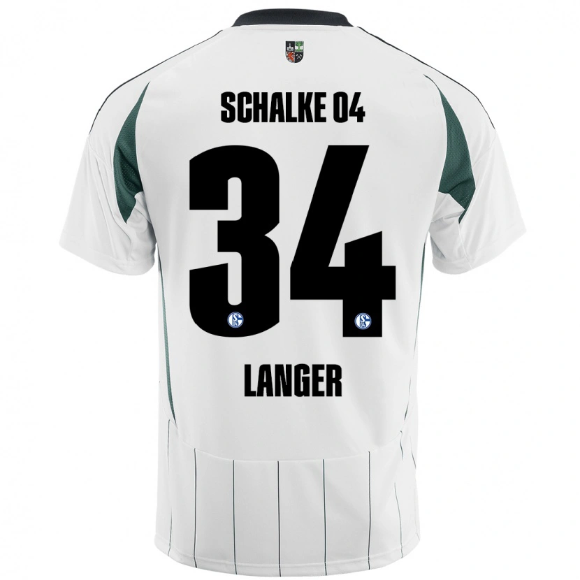 Danxen Dzieci Michael Langer #34 Biały Zielony Wyjazdowa Koszulka 2024/25 Koszulki Klubowe
