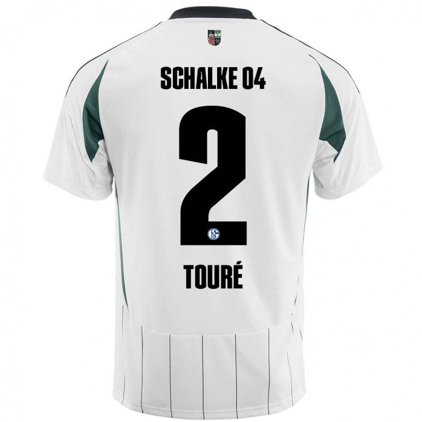 Danxen Dzieci Tidiane Touré #2 Biały Zielony Wyjazdowa Koszulka 2024/25 Koszulki Klubowe