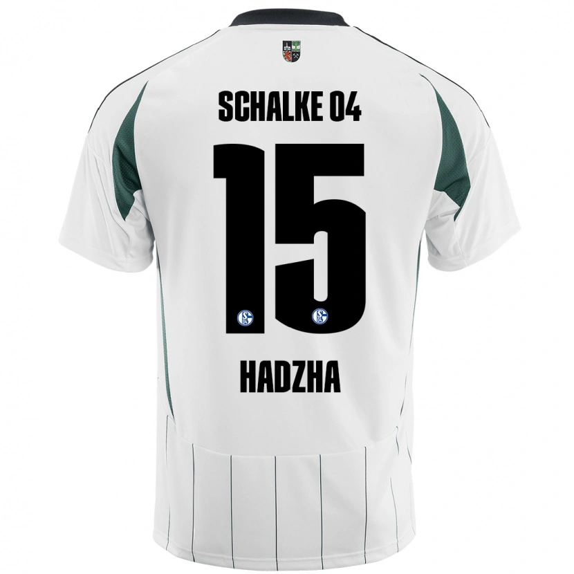 Danxen Dzieci Nedzhib Hadzha #15 Biały Zielony Wyjazdowa Koszulka 2024/25 Koszulki Klubowe