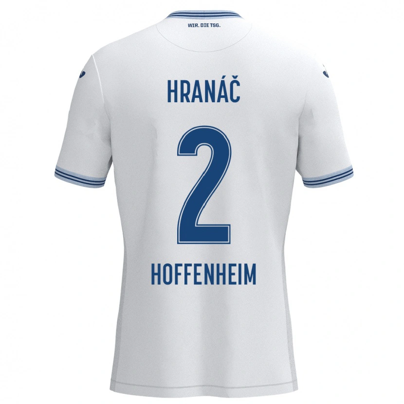 Danxen Dzieci Robin Hranac #2 Biały Niebieski Wyjazdowa Koszulka 2024/25 Koszulki Klubowe