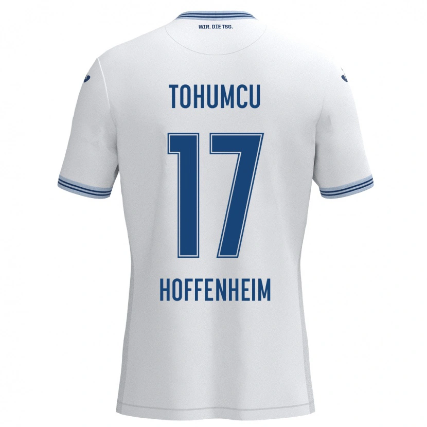 Danxen Dzieci Umut Tohumcu #17 Biały Niebieski Wyjazdowa Koszulka 2024/25 Koszulki Klubowe