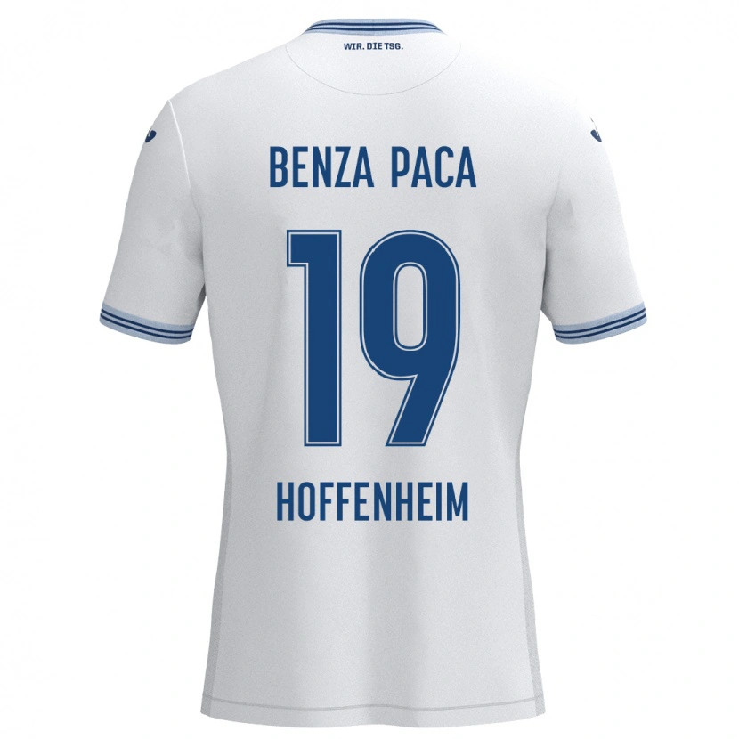 Danxen Dzieci Lynes Benza Paca #19 Biały Niebieski Wyjazdowa Koszulka 2024/25 Koszulki Klubowe