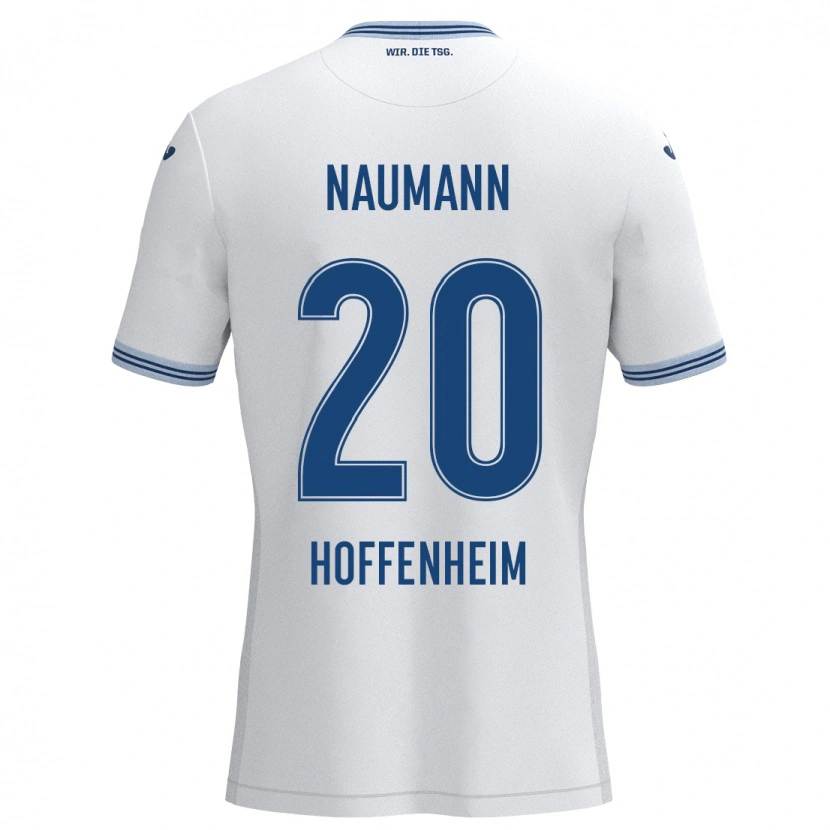 Danxen Dzieci Maxim Naumann #20 Biały Niebieski Wyjazdowa Koszulka 2024/25 Koszulki Klubowe
