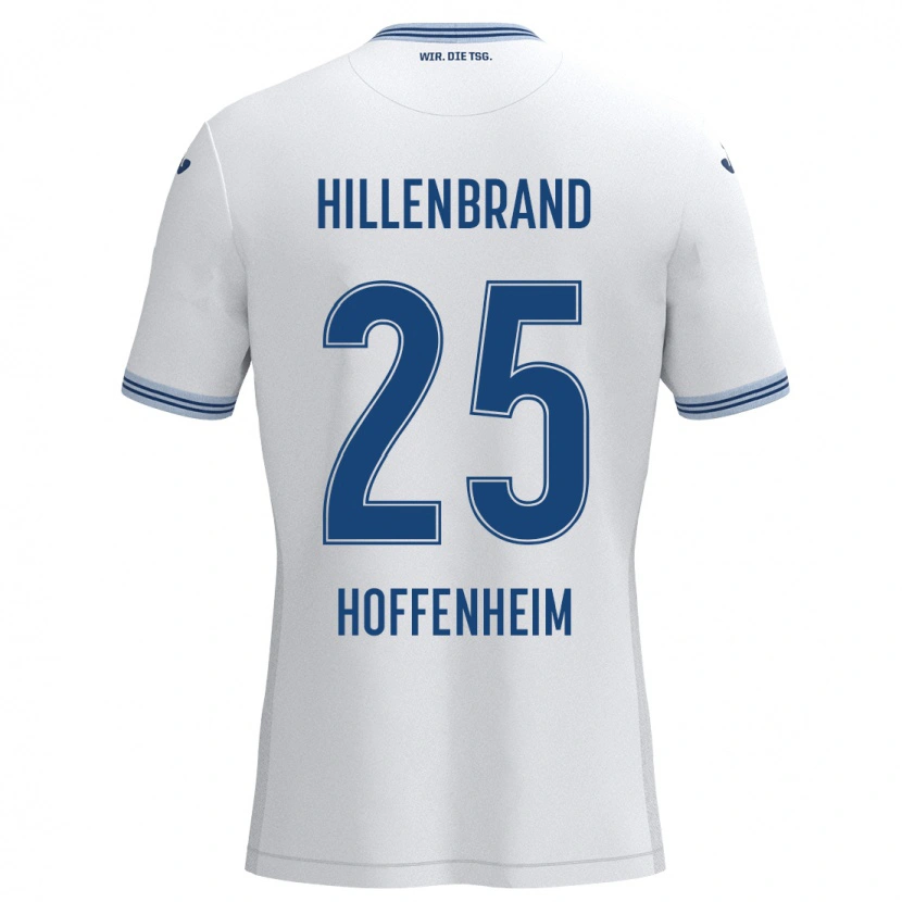 Danxen Dzieci Jack Hillenbrand #25 Biały Niebieski Wyjazdowa Koszulka 2024/25 Koszulki Klubowe