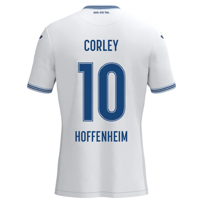 Danxen Dzieci Gia Corley #10 Biały Niebieski Wyjazdowa Koszulka 2024/25 Koszulki Klubowe