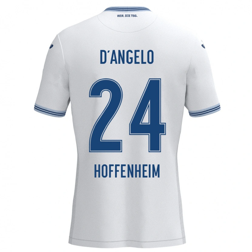 Danxen Dzieci Chiara D'angelo #24 Biały Niebieski Wyjazdowa Koszulka 2024/25 Koszulki Klubowe