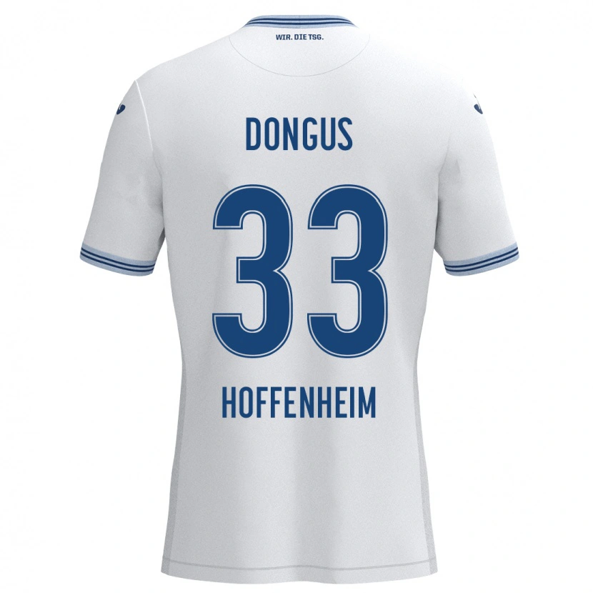 Danxen Dzieci Fabienne Dongus #33 Biały Niebieski Wyjazdowa Koszulka 2024/25 Koszulki Klubowe