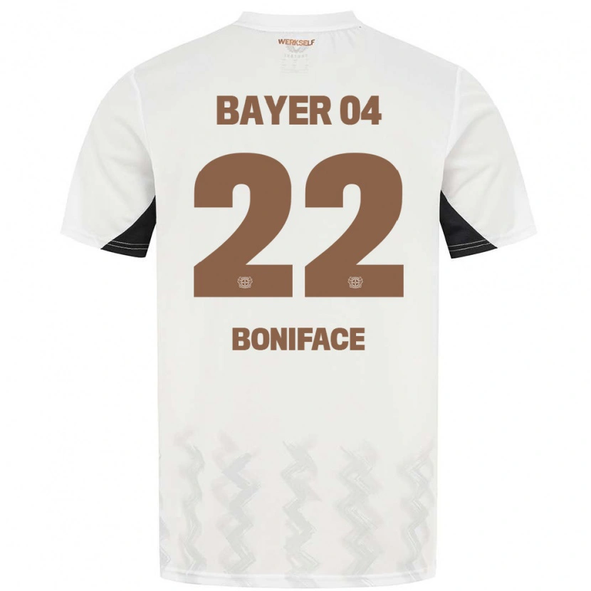 Danxen Dzieci Victor Boniface #22 Biały Czarny Wyjazdowa Koszulka 2024/25 Koszulki Klubowe