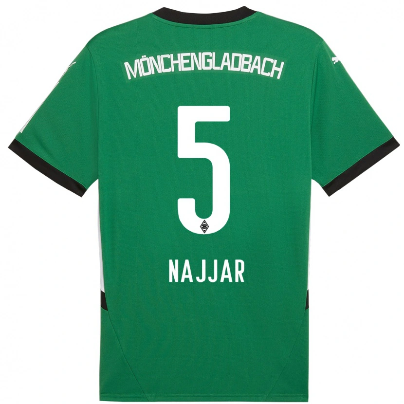 Danxen Dzieci Jamil Najjar #5 Zielony Biały Wyjazdowa Koszulka 2024/25 Koszulki Klubowe