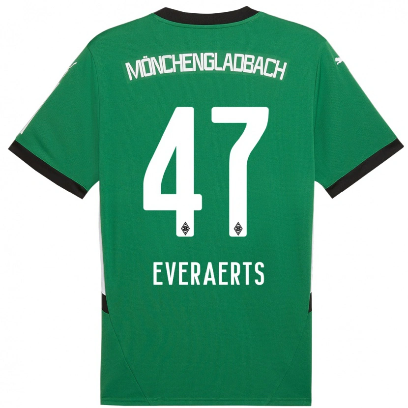 Danxen Dzieci Kim Everaerts #47 Zielony Biały Wyjazdowa Koszulka 2024/25 Koszulki Klubowe
