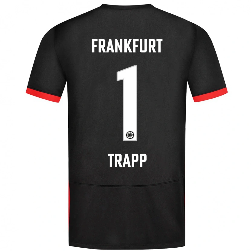 Danxen Dzieci Kevin Trapp #1 Czarny Wyjazdowa Koszulka 2024/25 Koszulki Klubowe