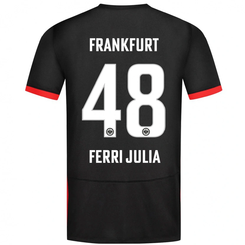 Danxen Dzieci Nacho Ferri #48 Czarny Wyjazdowa Koszulka 2024/25 Koszulki Klubowe