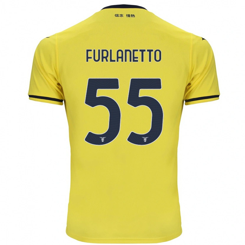 Danxen Dzieci Alessio Furlanetto #55 Żółty Wyjazdowa Koszulka 2024/25 Koszulki Klubowe