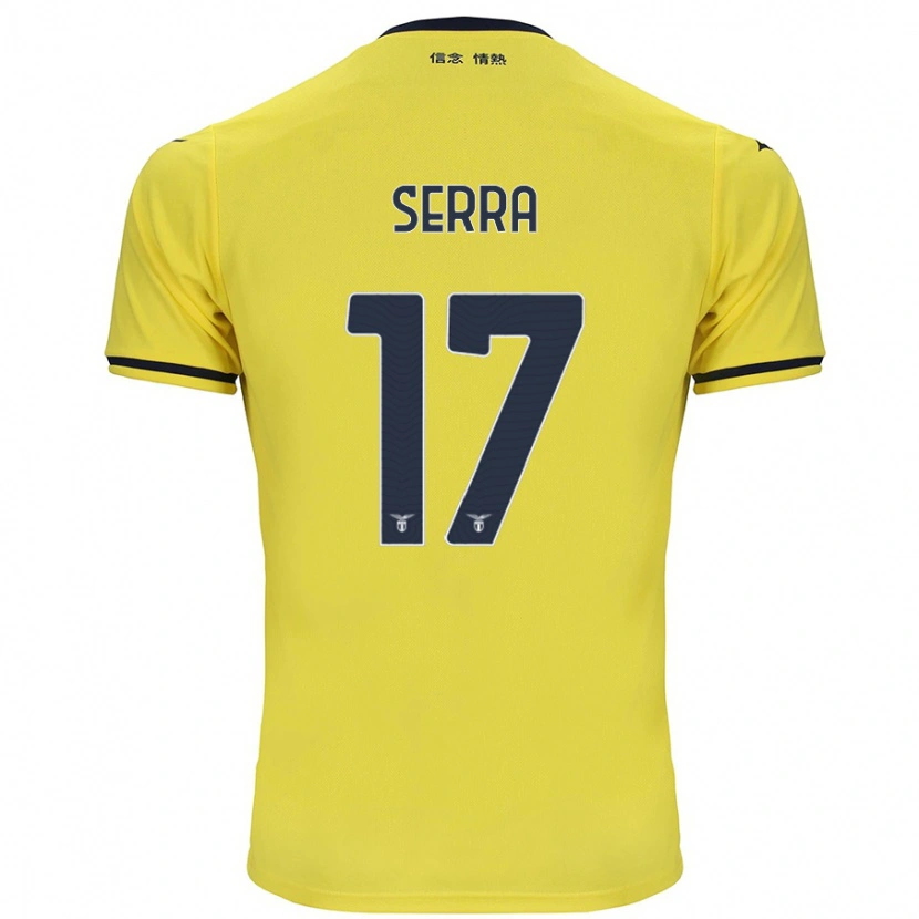 Danxen Dzieci Federico Serra #17 Żółty Wyjazdowa Koszulka 2024/25 Koszulki Klubowe