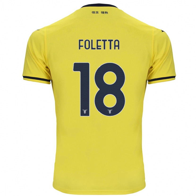 Danxen Dzieci Isabella Foletta #18 Żółty Wyjazdowa Koszulka 2024/25 Koszulki Klubowe